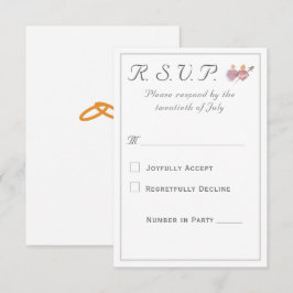 Elegant Two Hearts Catholic Wedding  RSVP Karte