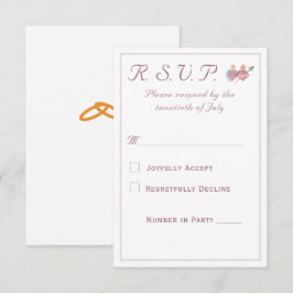 Elegant Two Hearts Catholic Wedding  RSVP Karte