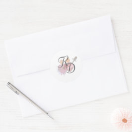 Elegant Two Hearts Catholic Wedding  Runder Aufkleber