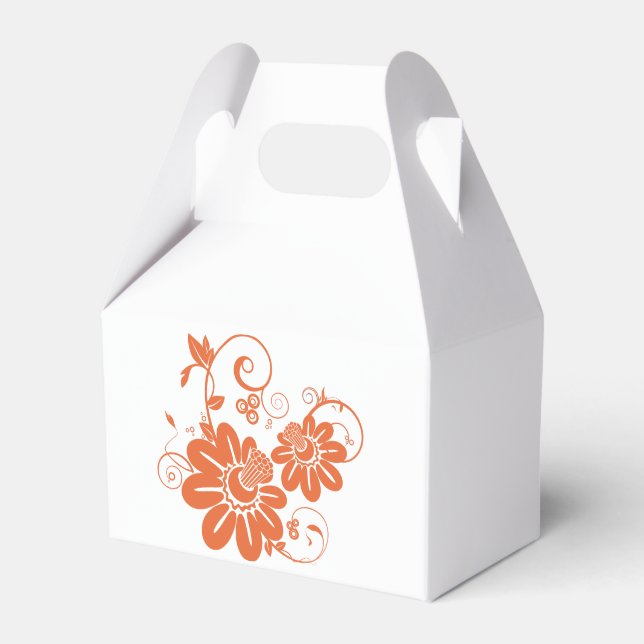 Elegant Two Orange Blume Gefälligkeitsbox Geschenkschachtel (Vorderseite)
