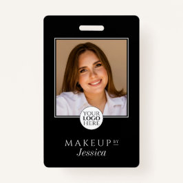 Elegant Typography Black White Photo Makeup Ausweis