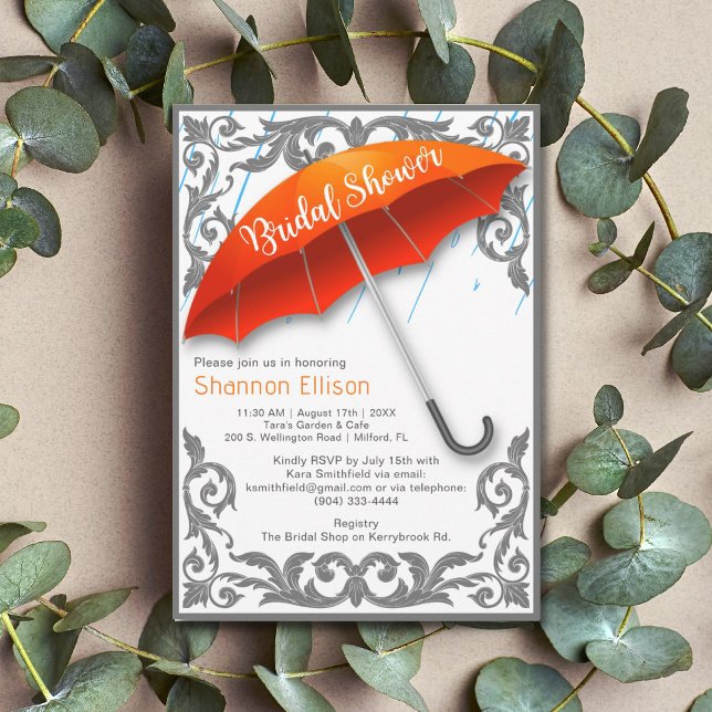 Elegant Umbrella Bridal Shower Invitation Einladung (Von Creator hochgeladen)