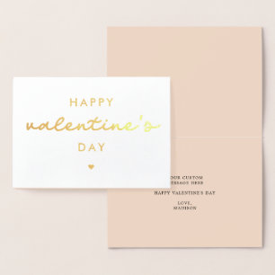 Elegant und einfaches Frohes Valentinstag Folienkarte