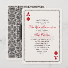 Elegant und einzigartig Red Las Vegas Quinceñera Einladung