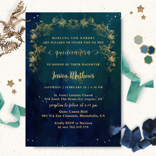 Elegant und einzigartig Starry Night Quinceñera Einladung