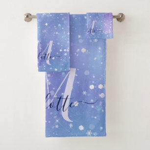Elegant und Glitzy Lila Badhandtuch Set