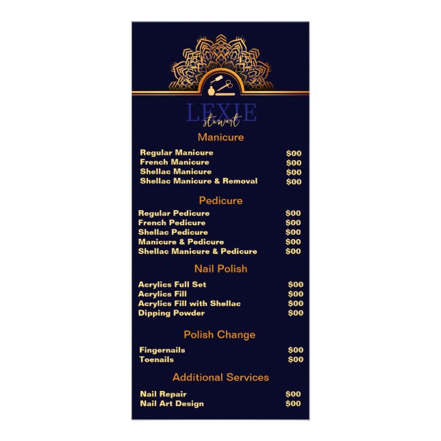 Elegant und Klasse Nail Tech Werbekarte (Vorne)