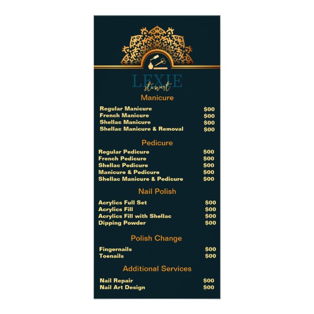 Elegant und Klasse Nail Tech Werbekarte (Vorne)