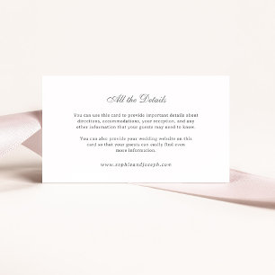 Elegant und Luxe Wedding   Details zu Weiß und Gra Begleitkarte