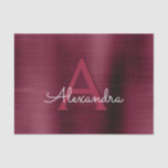 Elegant und modern Burgund Marsala Monogram Seidenpapier<br><div class="desc">Modernes Bugund Metallic Foil Monogram Elegantes Geschenkpapier. Dieses Geschenkpapier kann so angepasst werden,  dass es Ihren Anfangs- und Vornamen für ein Geschenkpaket für eine Girl's Baby Duwer,  Brautparty,  Junggeselinnen-Abschied oder Girl's Birthday Party enthält. Bitte kontaktieren Sie den Designer,  um passende Artikel zu erhalten.</div>