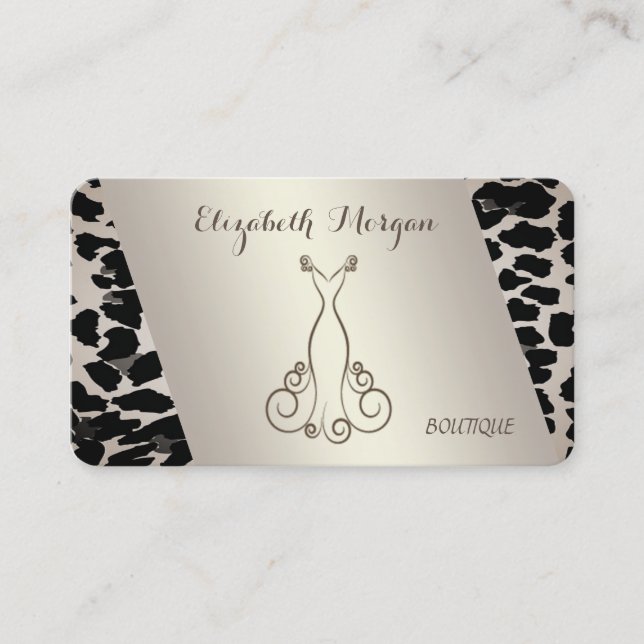 Elegant und modern,Leopard Print,Dress Visitenkarte (Vorderseite)