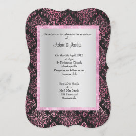 ELEGANT UND MODERN WEDN BLUMENDAMASK SCHWARZ EINLADUNG
