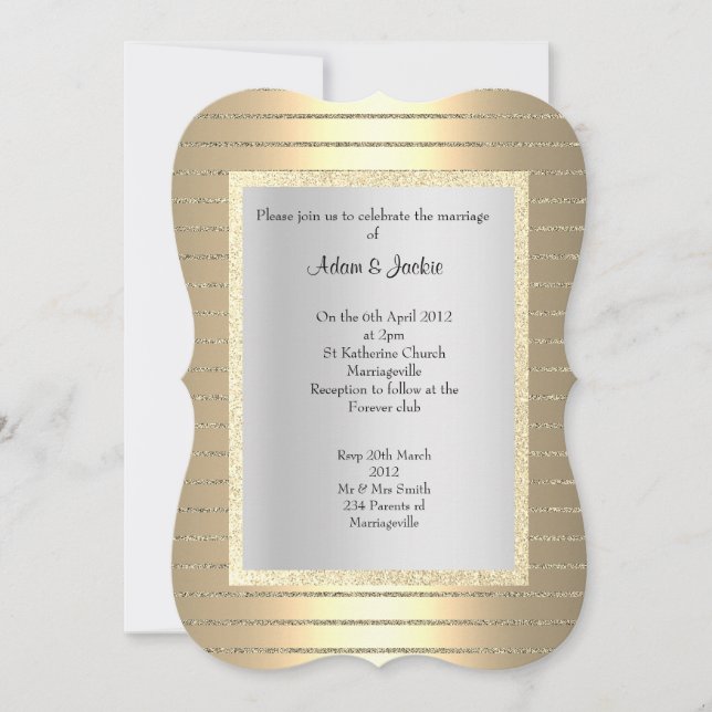 ELEGANT UND MODERN WEDN Gold Sepia Bronze Einladung (Vorderseite)