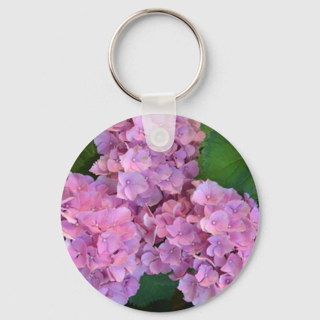 Elegant und Rustikal Hortensia Hydrangea macrophyl Schlüsselanhänger (Vorderseite)