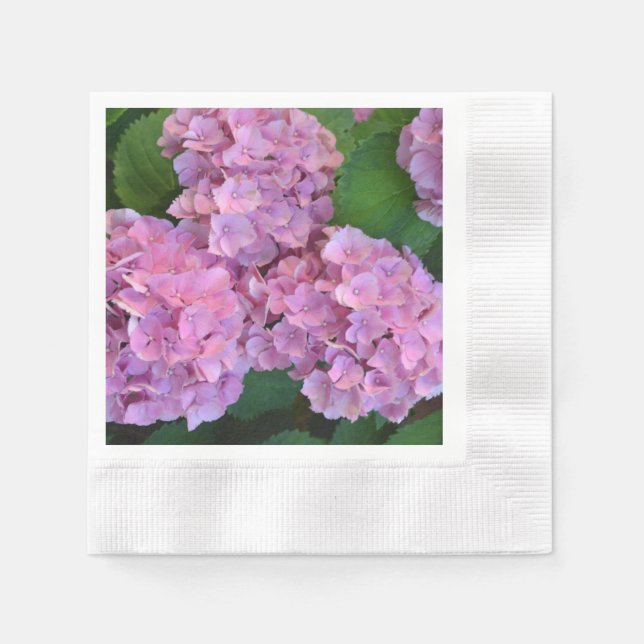 Elegant und Rustikal Hortensia Hydrangea macrophyl Serviette (Vorderseite)
