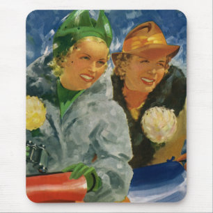 Elegant und stilvolle Frauen, beste Freundinnen! Mousepad