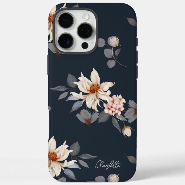Elegant und zeitlos, floral iPhone 16 pro max hülle (Rückseite)