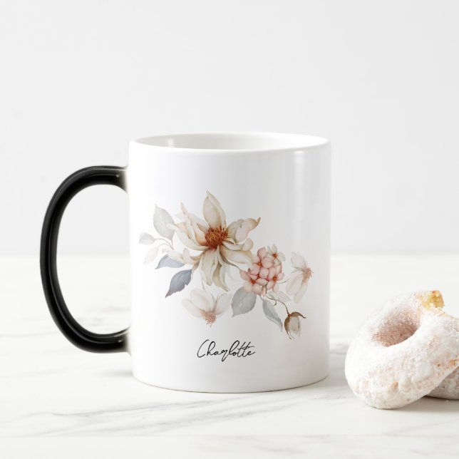 Elegant und zeitlos, floral verwandlungstasse (Mit Donut)
