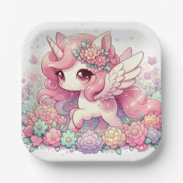 Elegant Unicorn Baby Shower Pappteller