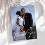 elegant unique handwritten script wedding photo dankeskarte<br><div class="desc">A double sided thank you wedding card with a wonderful image of the newly weds and elegant handwritten lettering. Personalize with your own wording and your own wedding photo.</div>