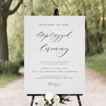 Elegant Unplugged Zeremony Wedding Vertical Sign