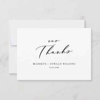 Elegant Unser Dankeschrift Hochzeitsminimalist Dankeskarte
