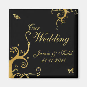 Elegant unsere Hochzeit Magnet
