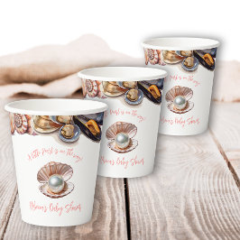 Elegant unter der Sea Girl Pearl Baby Dusche Pappbecher
