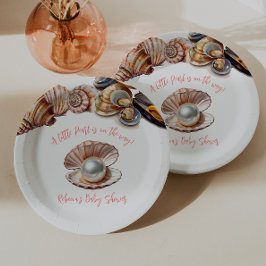 Elegant unter der Sea Girl Pearl Baby Dusche Pappteller