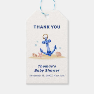 Elegant unter Sea Nautical Anchor Boy Baby Shower Geschenkanhänger
