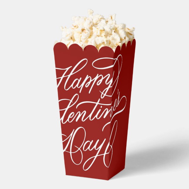 Elegant Valentines Day Calligraphy Deep Red Geschenkschachtel (Geplatzt)