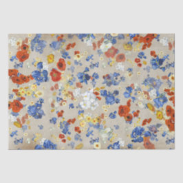 Elegant Van Gogh's Blue Iris Poppies Kraft Seidenpapier