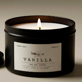 Elegant Vanilla Beige Boho Candle Labels Rechteckiger Aufkleber