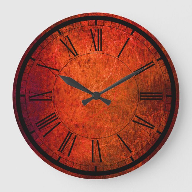 Elegant velvet red wall clock große wanduhr (Vorderseite)
