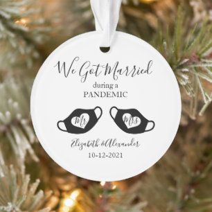 Elegant Verheiratet während pandemischer Foto Wei Ornament