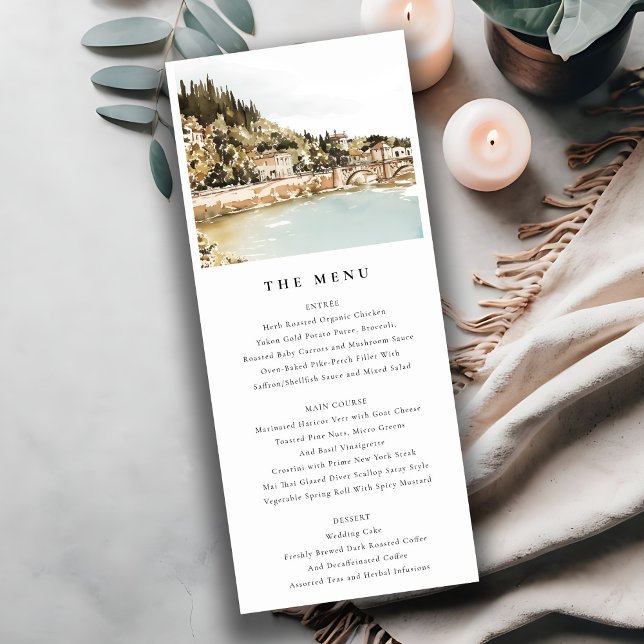 Elégant Verona Adige River Italie Carte Menu Maria (Créateur téléchargé)