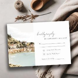 Elegant Verona Adige River Italy Wedding Reception RSVP Karte