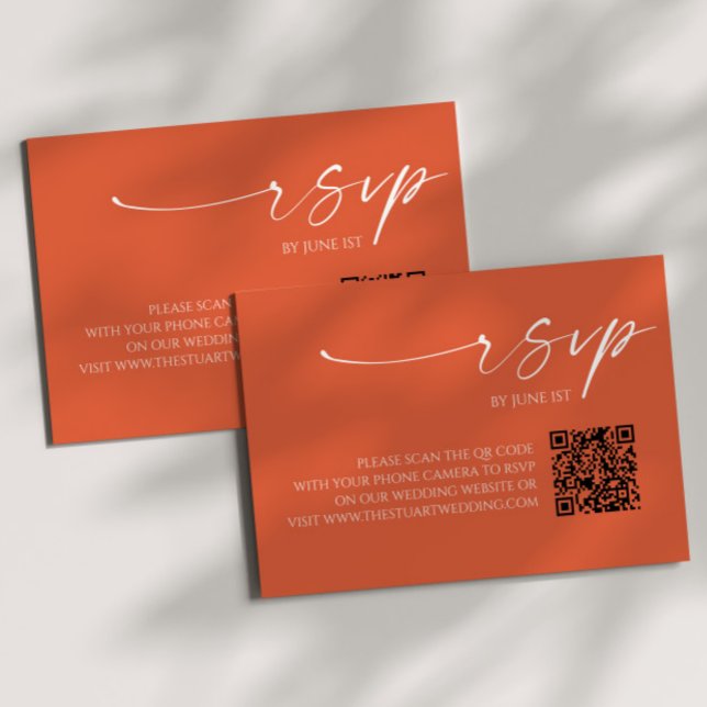 Elegant Verona Sunset QR Code Wedding RSVP Card Karte (Von Creator hochgeladen)