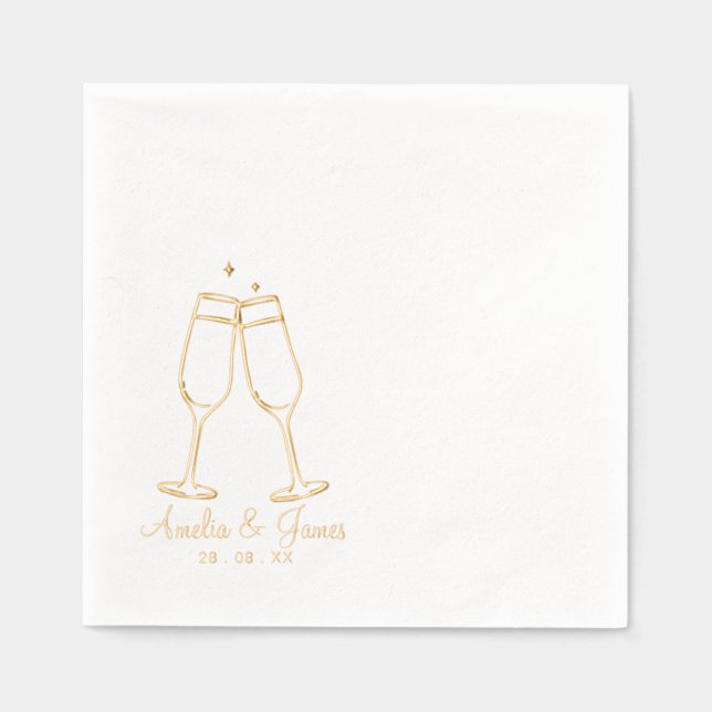 Élégant verre de Champagne Cocktail Mariage (Recto)