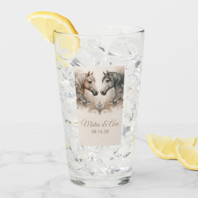 Élégant verre de mariage (Devant glace)