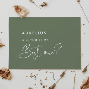 Elégant vert sauge Serez-vous ma meilleure carte h