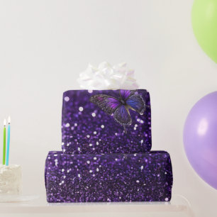 Elegant verzaubern: Der Lila Schmetterling Geschenkpapier