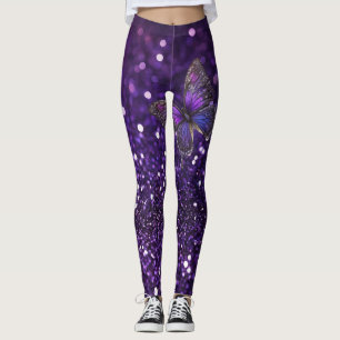 Elegant verzaubern: Der Lila Schmetterling Leggings