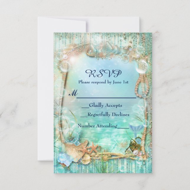 Elegant verzaubert unter der Sea Beach RSVP-Karte RSVP Karte (Vorderseite)
