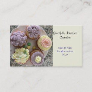 Elegant verzierte Cupcakes Visitenkarte