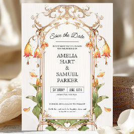 Elegant Vibranly Floral Save the Date mit Foto Einladung