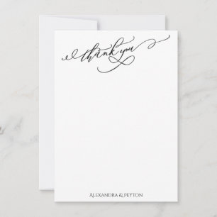 Elegant Vielen Dank Calligraphy Black & White Dankeskarte