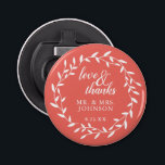 Elegant Vielen Dank für Ihr Hochzeitsgeschenk Blum Flaschenöffner<br><div class="desc">Corel elegante Blumenflaschenöffner mit Liebe & Dank,  Name und Datum. Ideal für Gastgeschenke Hochzeiten oder Geschenke für jeden Anlass. E-Mail an JMR._Designs@yahoo.com ,  wenn Sie Hilfe benötigen oder besondere Wünsche haben.</div>