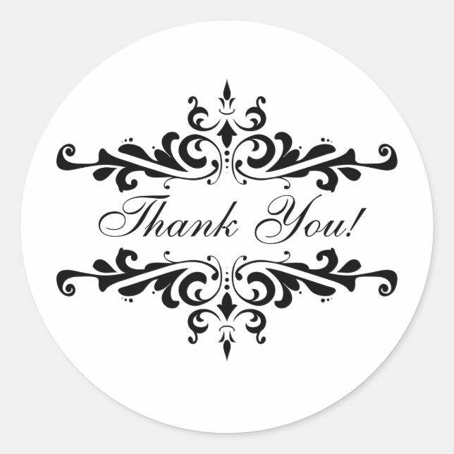 Elegant Vielen Dank Gastgeschenk Hochzeit Stickers (Vorderseite)