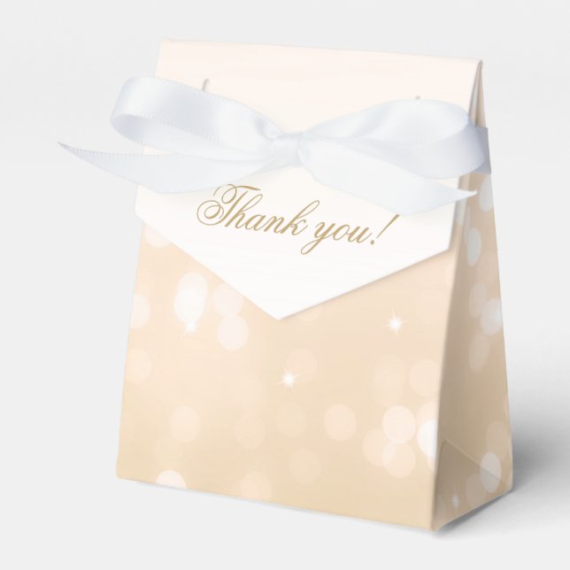 Elegant Vielen Dank Gold Bokeh Sparkle Lights Geschenkschachtel (Vorderseite)